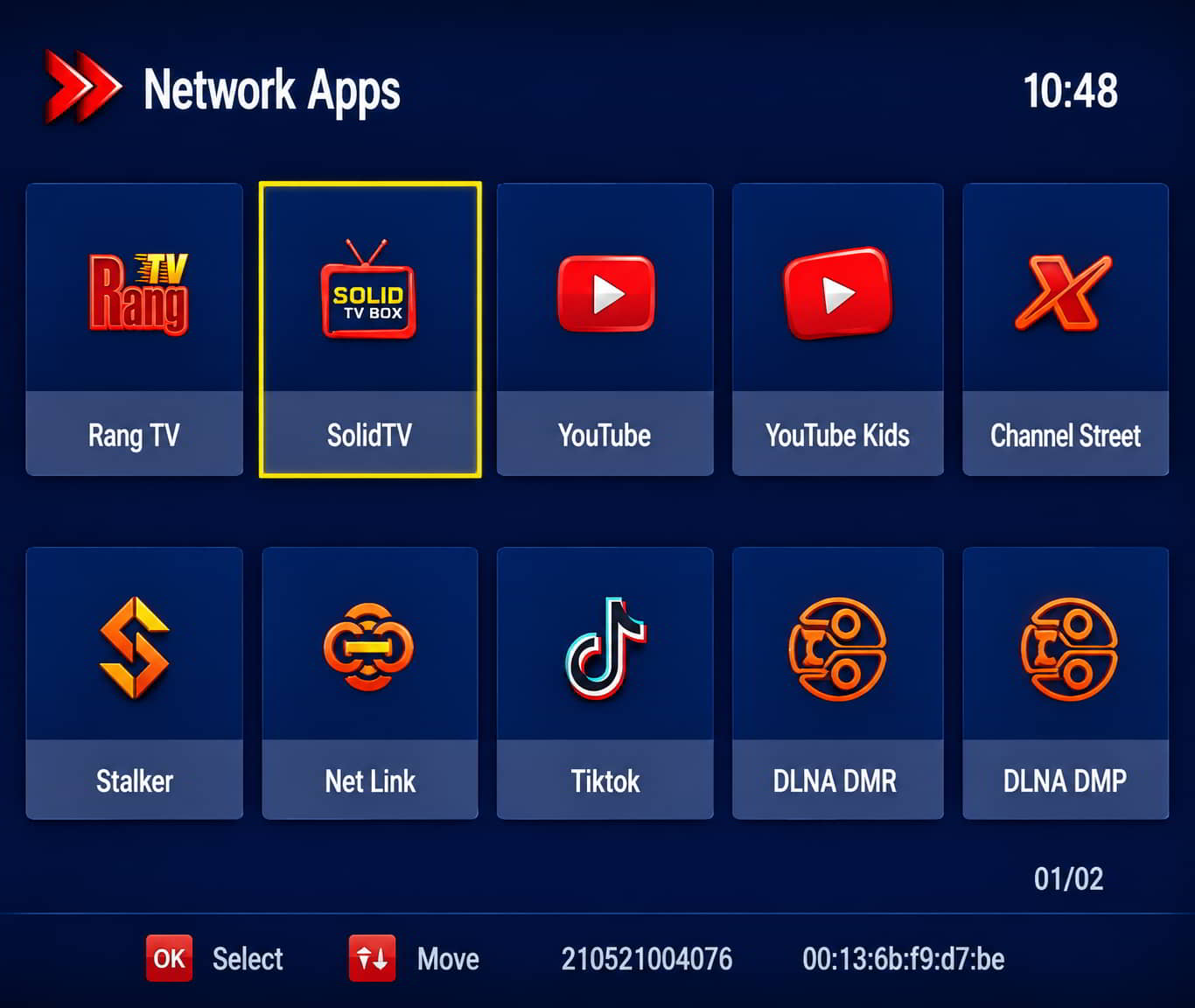 SOLID HDS2X-6165 Network Apps Interface